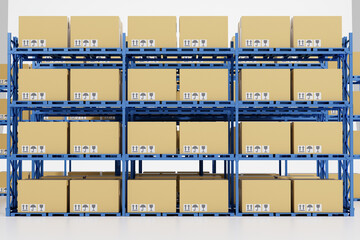 3d rendering industrial warehouse concept