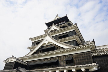 Fototapeta na wymiar Kumamoto-jo or Kumamoto Castle in Kumamoto, Japan - 日本 熊本県 熊本城 