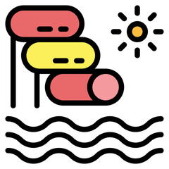 Water Slide filled outline icon style