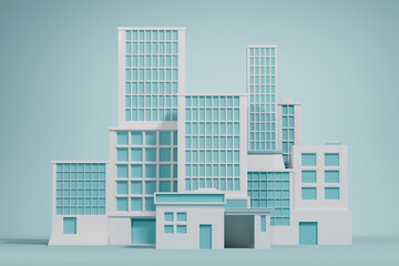 3d rendering city construction in different time