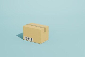 3d rendering carton store and delivery concept picture