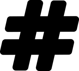 Hashtag black sign