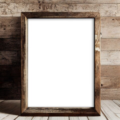 Rustic 9x12 (3:4 ratio) Wood Picture Frame Mockup	
