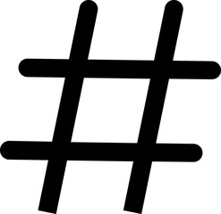 Hashtag black sign