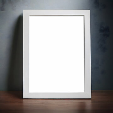 Minimalist White Picture Frame Mockup 5x7 Ratio