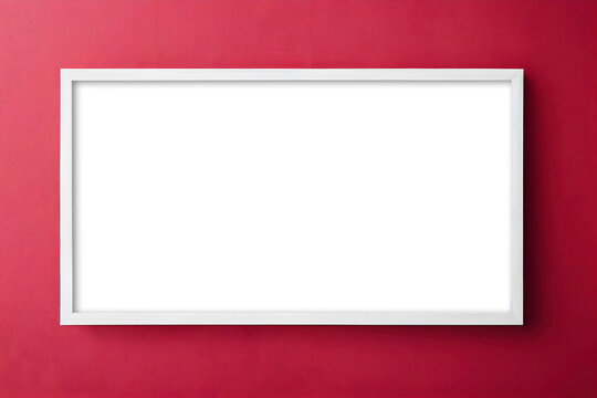 White Picture Frame Mockup on Red Holiday Background (1:2 Ratio)