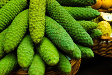 Monstera deliciosa fruit Portugal Madeira Market