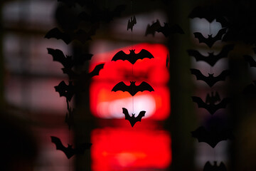 Bat figurine Halloween garland....