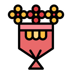 bouquet filled outline icon style