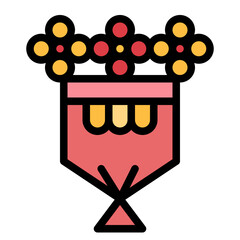 bouquet filled outline icon style