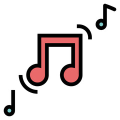 music filled outline icon style