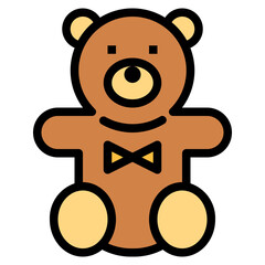 teddy bear filled outline icon style