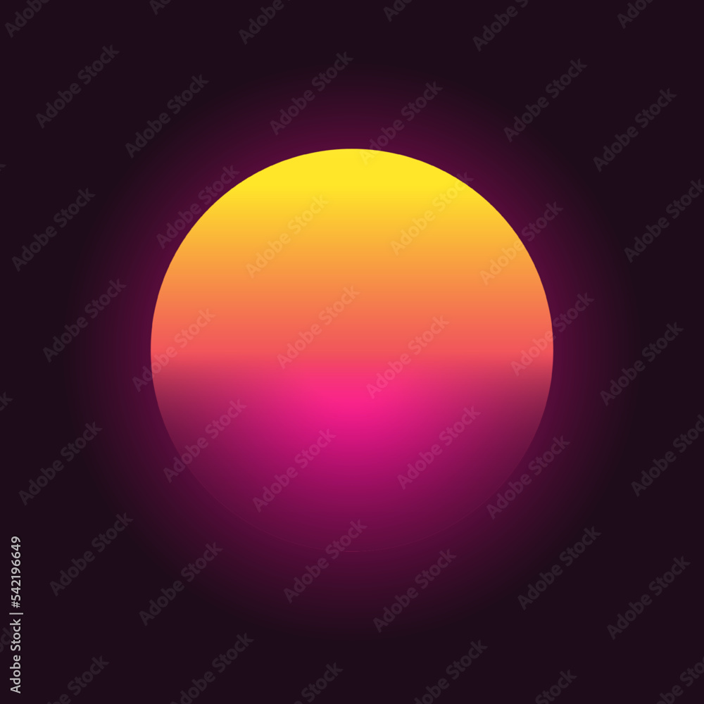 Fototapete retro futuristic sunset background. 80s style. retrowave, synthwave futuristic design. template for 