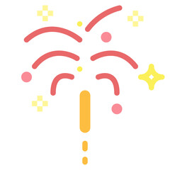 fireworks flat icon style