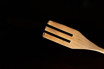 Wooden fork for cooking
