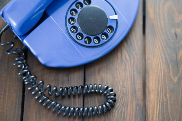 Old blue telephone