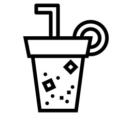 Soft drink line icon style