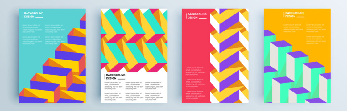 Modern abstract covers set, minimal covers design. Colorful geometric background, vector illustration.