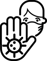 Coronavirus, using mask line icon