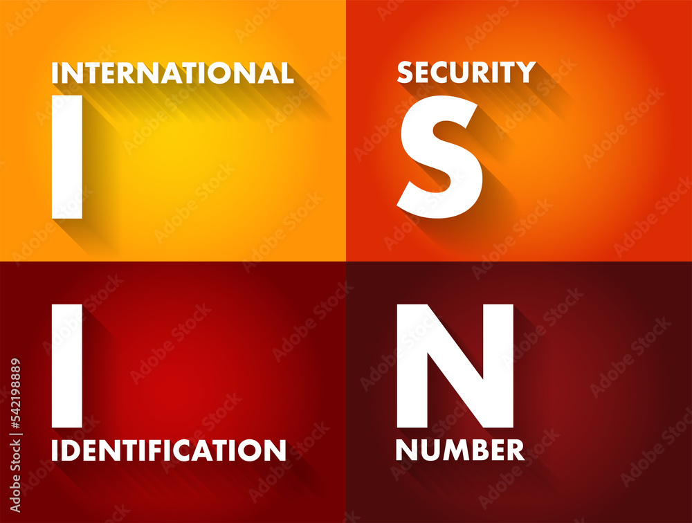 Poster isin international security identification number - 12-digit alphanumeric code that uniquely identif