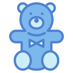 teddy bear two tone icon style