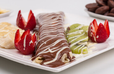 chocolate cake with strawberries