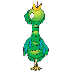 big bird with head up open mouth howling