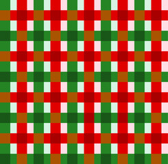 Red Green Plaid, checkered, tartan seamless pattern. Paper, cloth, fabric, table, dress, napkin, cover, bed printing, gift, wrap. Winter, Christmas, Merry, Eve, New year, December, January, Pine tree.