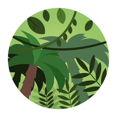 jungle sticker. Palm trees and vines vetkor.
