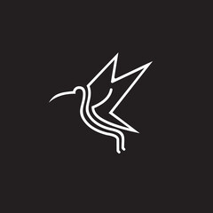 Bird logo line art icon Vector Image , logo line animal bird 