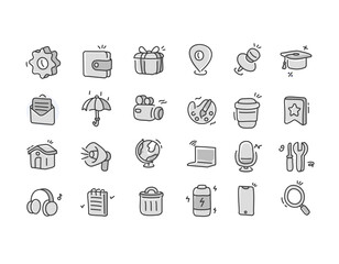 Hand drawn business icons.