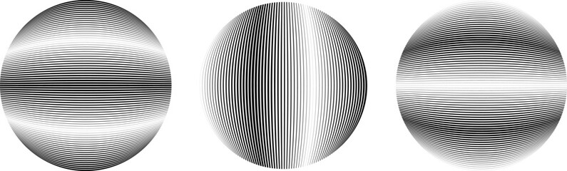 Fototapeta premium Set of spheres . Lines constructed transparent sphere .Vector .Technology sphere Logo . Design element for posters, social media, templates, flyers, brochures . Abstract trendy transparent circles .