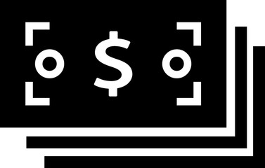 Money, currency, dollar black glyph symbol