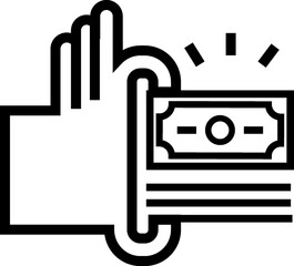 money cash, banknote icon           