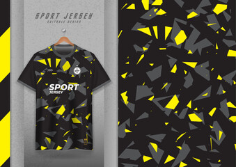 Fabric pattern design for sports t-shirts, soccer jerseys, running jerseys, jerseys, workout jerseys. yellow black pattern