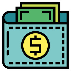 wallet filled outline icon style
