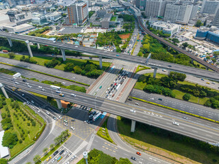 Top view of the city in Linkou district in New Taipei City of Taiwan
