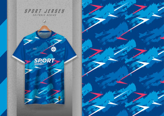 Fototapeta na wymiar Fabric pattern design for sports t-shirts, soccer jerseys, running jerseys, jerseys, gym jerseys, blue.