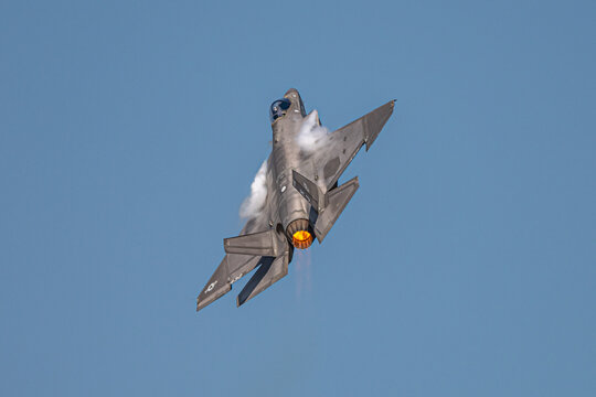 Fighter jet in turn