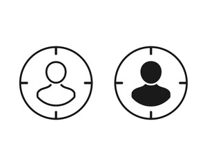 Target audience. Headhunting person icon. Focus user. Illustration vector