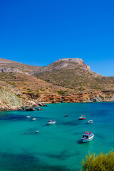 Obraz premium Amazing crystal clear water of Agali Beach, Folegandros, Greece