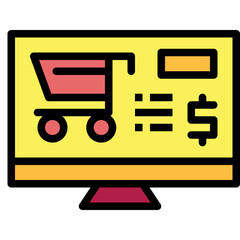 online shop filled outline icon style