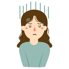 sad girl illustration