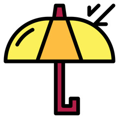 umbrella filled outline icon style
