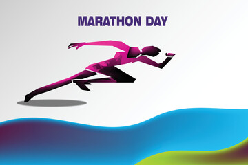 abstract vector illustration of Sports Marathon players for American Marathon Day