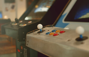 Joystick on arcade video game machine. © M-Production