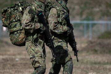 Fototapeta premium 武装したレンジャー隊員（JGSDF army ranger）