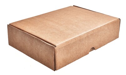  Brown cardboard box material over isolated white background