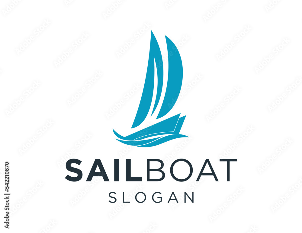 Poster logo design about sailboat on a white background. made using the coreldraw application.