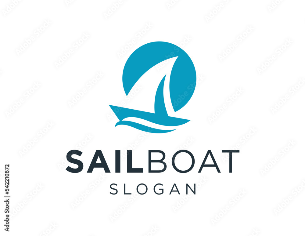 Poster logo design about sailboat on a white background. made using the coreldraw application.